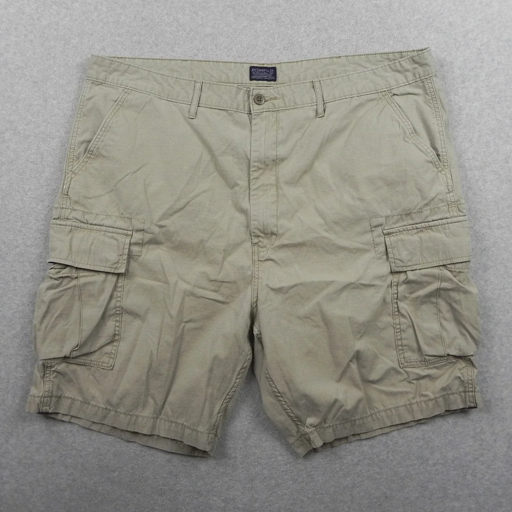 Levi Strauss Cargo Shorts Mens 44 Levi's Khaki Tan Ripstop Cotton Flap Pocket